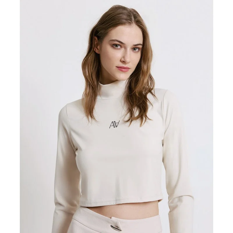 long sleeve dressAccess Fashion Vanilla Cropped Top With Logo