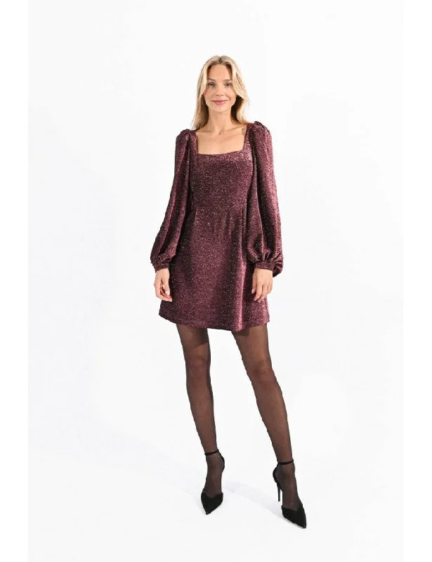 Massive Deals Molly Bracken Square Metalic Sparkle Pink Dress