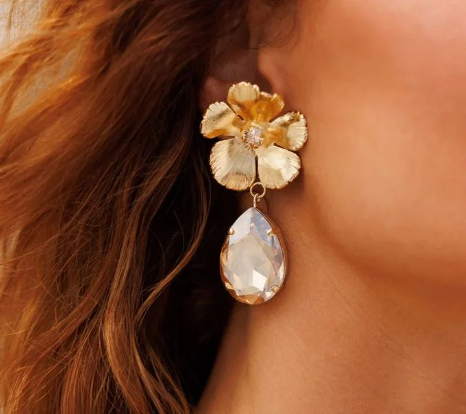 Bargain Prices Caroline Svedbom Anemone Perfect Earrings Gold Golden Shadow