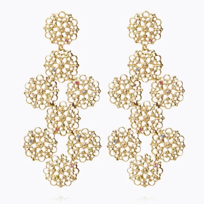 Price Buster Caroline Svedbom Florence Statement Earrings Gold