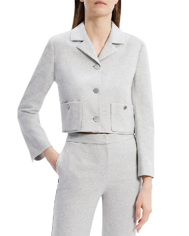 Discount Mania Theory Boxy Crop Patch Jacket