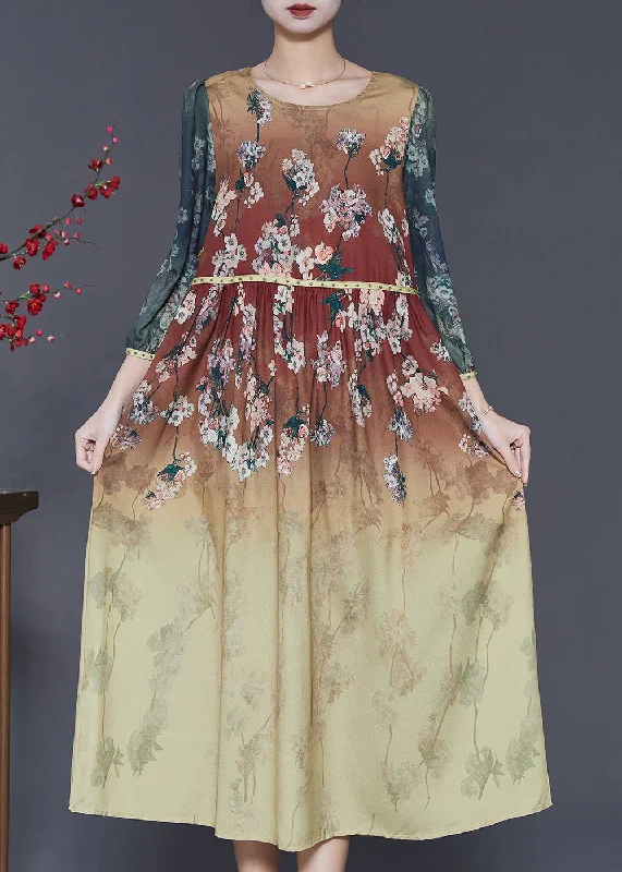 Now or Never Diy Gradient Color Oversized Print Silk Dress Bracelet Sleeve