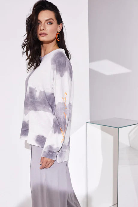 Great Deals Naya Tie Dye Sweatshirt With Embroidery Sleeve