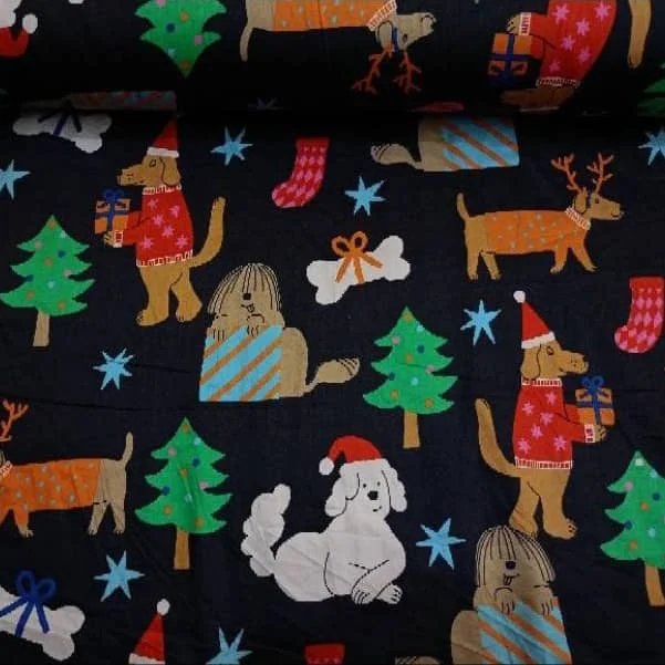 stylish party dressChristmas Cotton - Doggy Christmas Print Made to Order (Size 14-40)