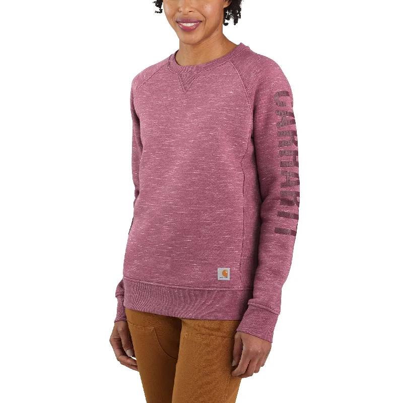 Super Sale Women's Relaxed Fit Midweight Crewneck Block Logo Sleeve Graphic Sweatshirt Super Sale Women's Relaxed Fit Midweight Crewneck Block Logo Sleeve Graphic Sweatshirt