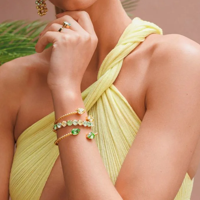 Can't Miss Caroline Svedbom Gia Studded Bracelet Lime Combo