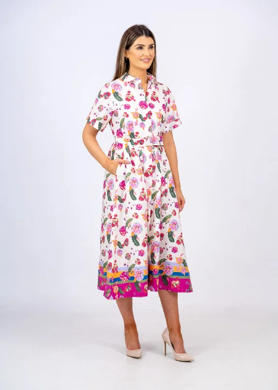 Exclusive Preview Emily Lovelock Multi Floral Belted Dress