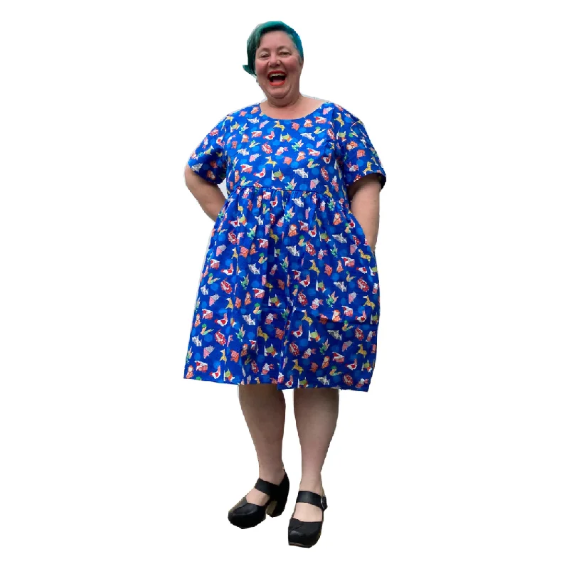 chic wrap dressLimited Edition Blue Origami Dress | Plus size Dress