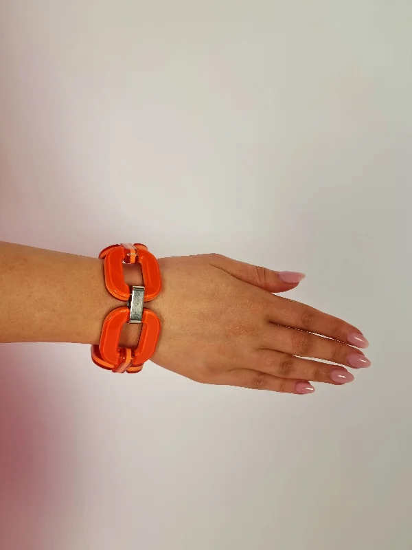 Super Deal Xavier Derome Large Orange Bi Colour Bracelet