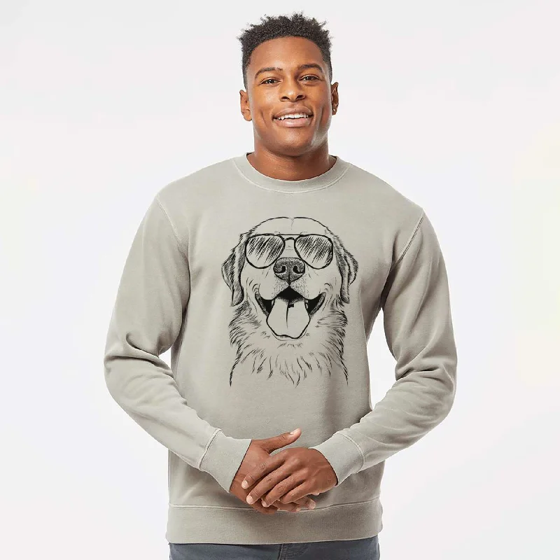 Best Bargains sleek sports hoodieAviator Bennett the Golden Retriever - Unisex Pigment Dyed Crew Sweatshirt Best Bargains sleek sports hoodieAviator Bennett the Golden Retriever - Unisex Pigment Dyed Crew Sweatshirt