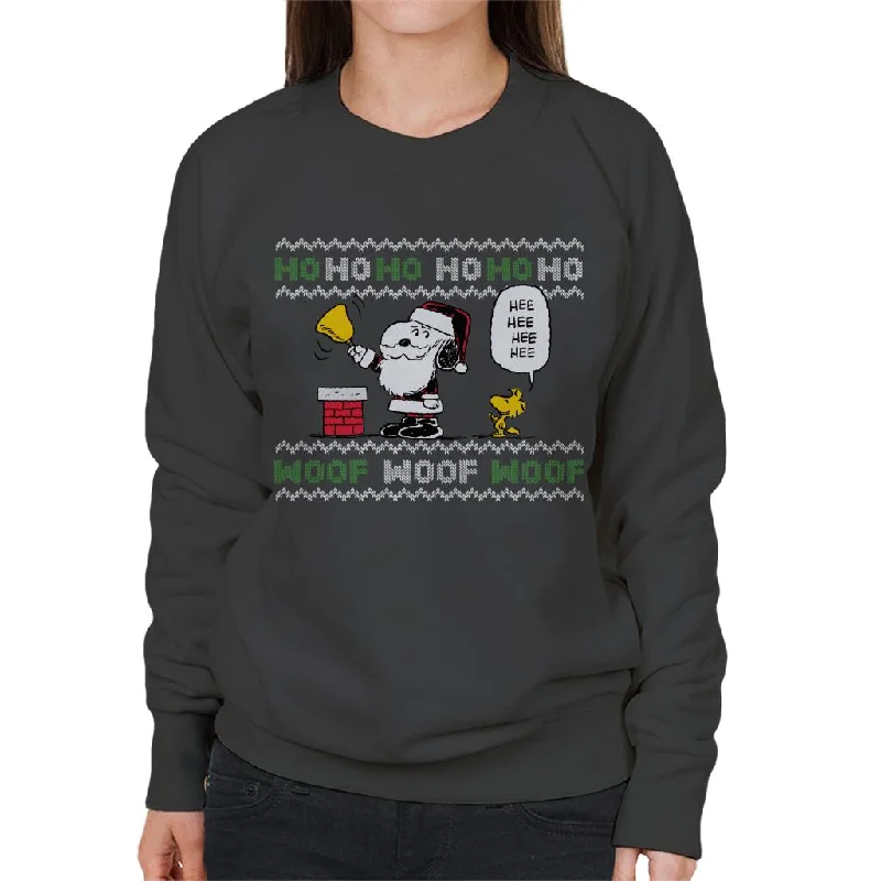 comfortable athletic sweatshirtPeanuts Snoopy Dressed As Santa Women's Sweatshirt