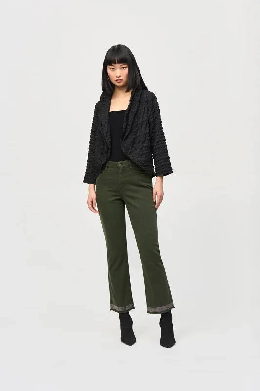 Super Savings Joseph Ribkoff Black Bubble Woven Cropped Jacket