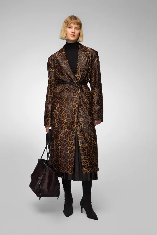 chic coatMargueritte - Brown Leopard Shearling Coat