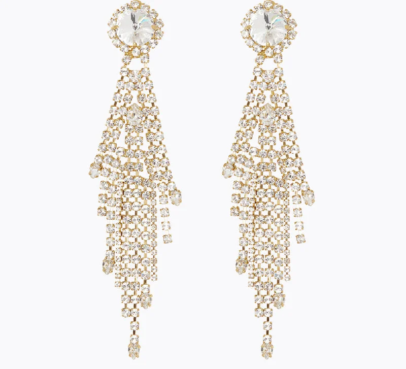 casual slip dressCaroline Svedbom Cinderella Earrings Gold Crystal