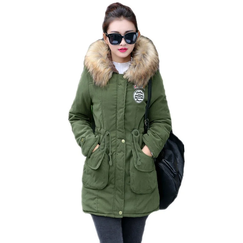 comfortable outerwearNew Long Parkas Female Womens Winter Jacket Coat Thick Cotton Warm Jacket Womens Outwear Parkas Plus Size Fur Coat 2018