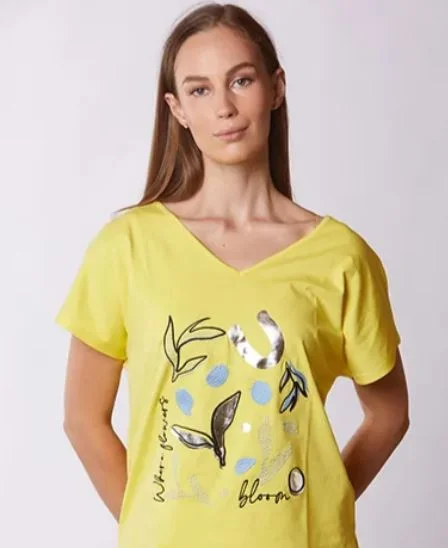 Best Deals Rizzolo Positional Yellow T Shirt