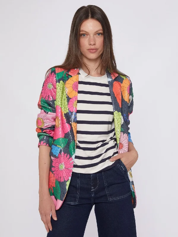 Mega Sale Vilagallo Andrea Ikat Maxi Flower Sequins Blazer