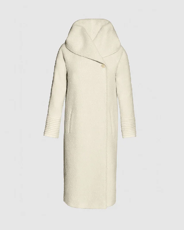 windbreaker jacketBouclé Alpaca Long Hooded Coat