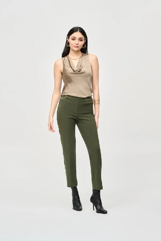 Price Cut Joseph Ribkoff Iguana Bonded Silk Straight-Leg Pants
