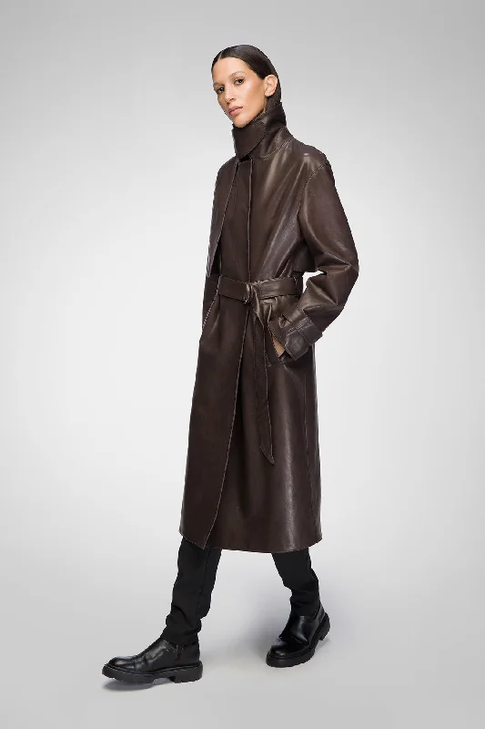 outdoor coatIsabelle - Brown Leather Coat