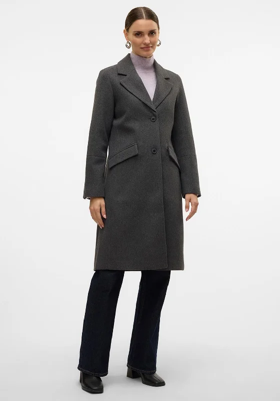 Super Savings Vero Moda Fortune Sara Long Coat, Dark Grey