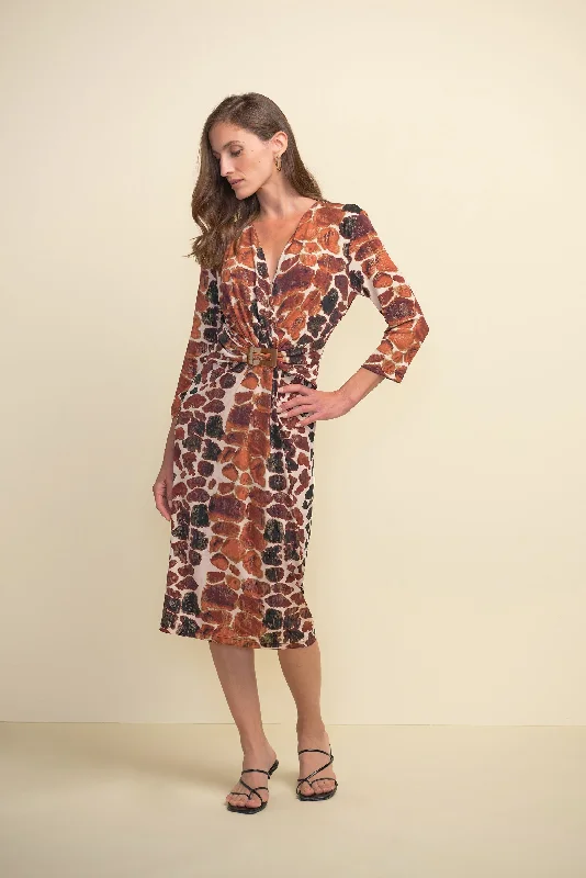 Get It Before It’s Gone Joseph Ribkoff Buckle Detail, Giraffe Print Dress