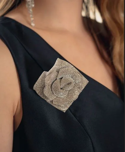 Shop and Save Access Fashion Diamonte Rose Brooch