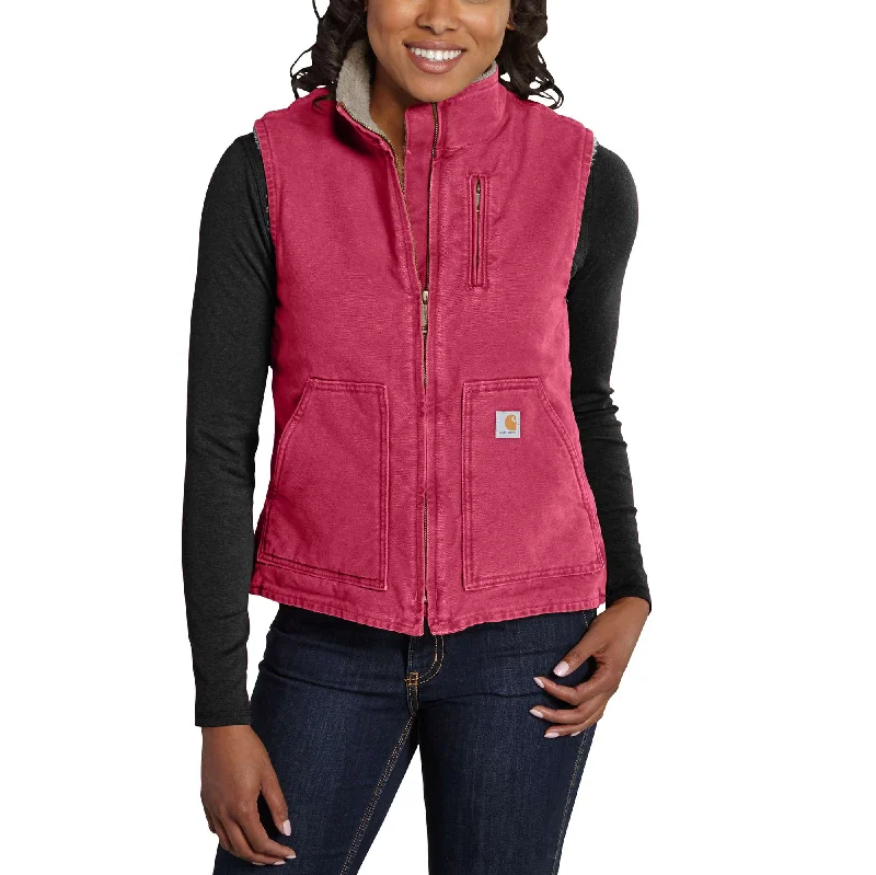 Last Chance Sandstone Mock-Neck Vest/Sherpa-Lined