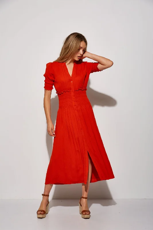 Overstock Md'M Orange Maxi Dress