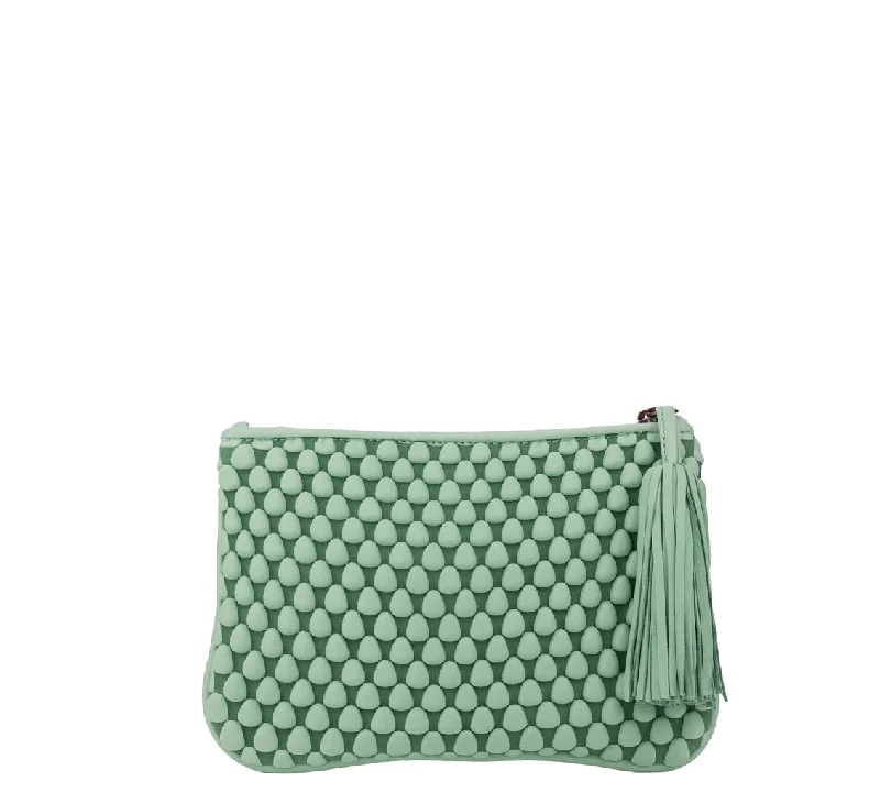 Huge Discounts Tissa Fontaneda HO8L Large Spanish Nappa Pochette Mint Green
