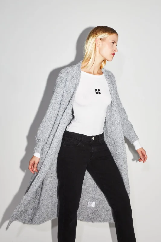 Price Slash Imprevu Grey Bouclette Cardigan