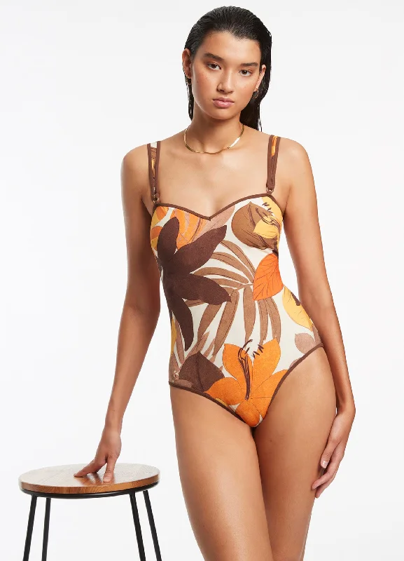 Sale Event Floreale Trim Tank One Piece - Latte