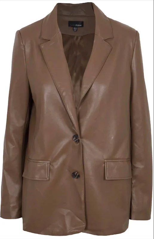 Deal Frenzy Adler Faux Blazer In Brown