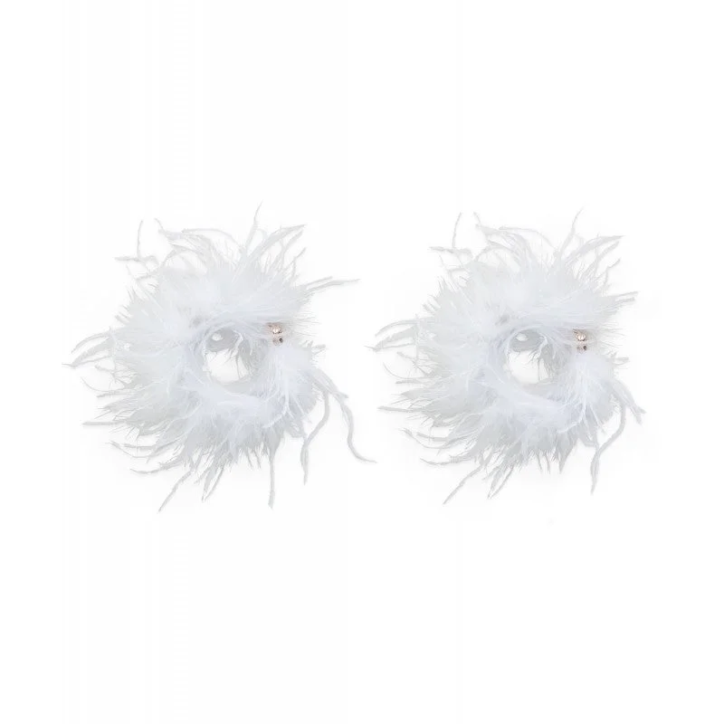Huge Discounts Access Fashion White Feather Cuff With Magnets