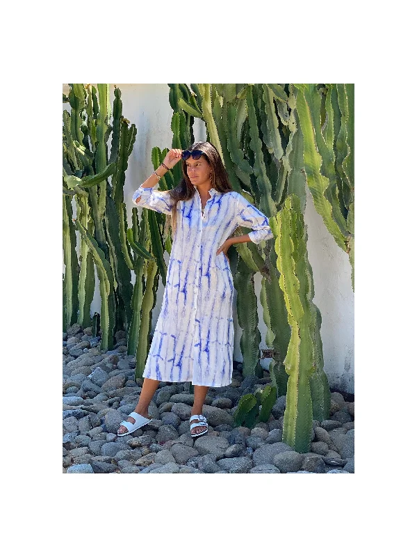 Clearance Items Vilagallo Dafne Blue Tie Dye Dress