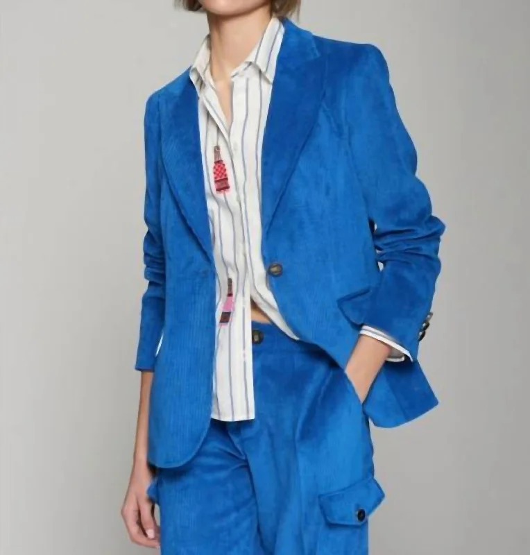 Markdowns Heather Corduroy Jacket In Blue