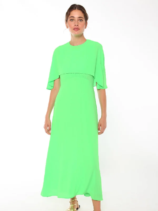 Holiday Sale Vilagallo Gracie Neon Green Georgette Dress
