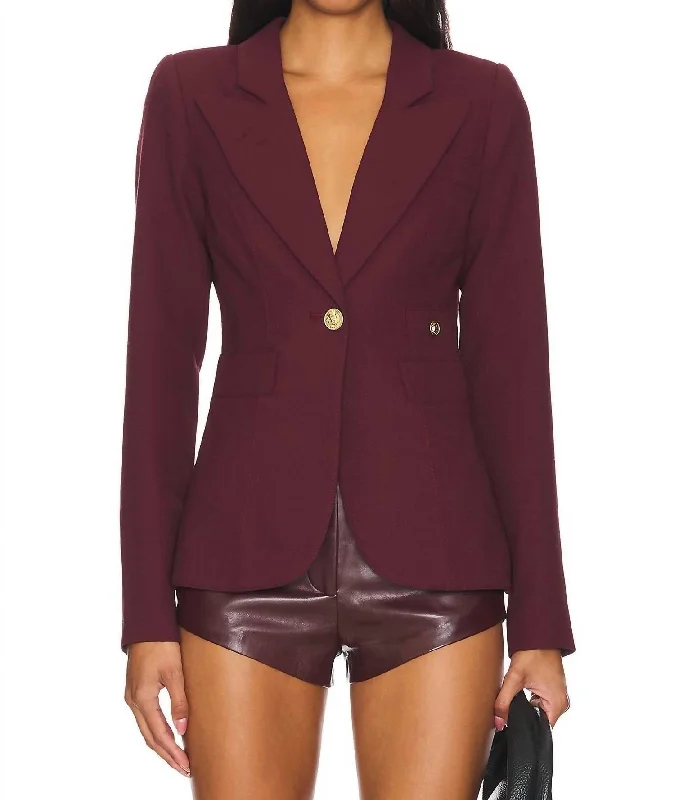 Hot Deal Classic Duchess Blazer In Burgundy