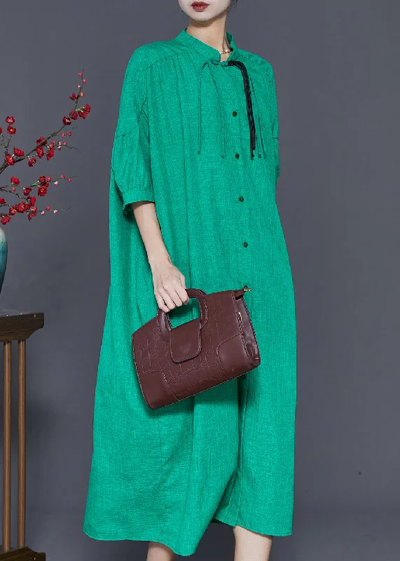 cocktail dressFine Green Tasseled Oversized Cotton Robe Dresses Summer