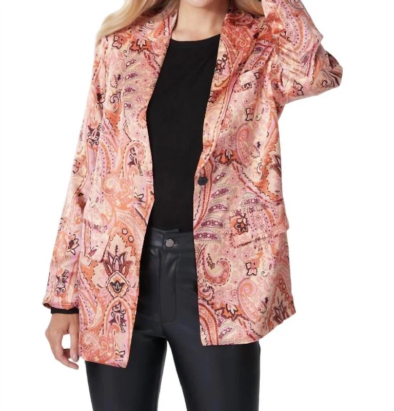 Special Price Expression Print Blazer In Multi/paisley Print