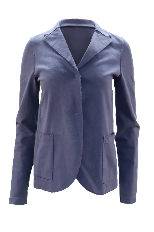 Instant Discount Harris Wharf London Raw Edge Detail Blazer in Blue Cotton
