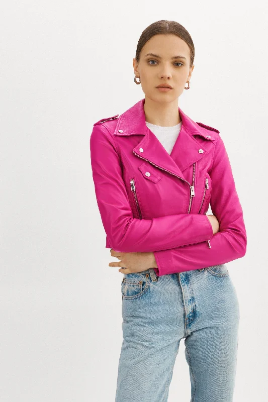 Big Discounts CIARA | Cropped Leather Biker Jacket