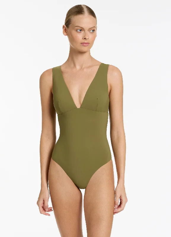 Super Sale Jetset Plunge One Piece - Moss