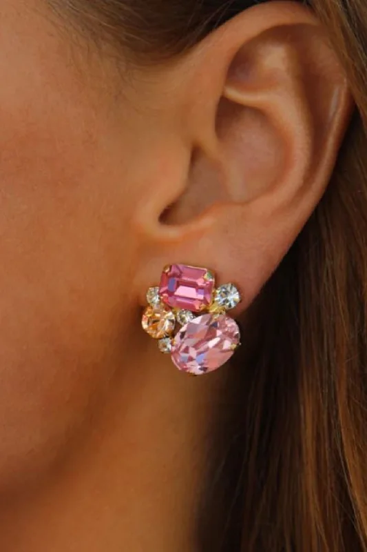 Deal Mania Caroline Svedbom Mini Carolina Earrings Gold Pink Combo