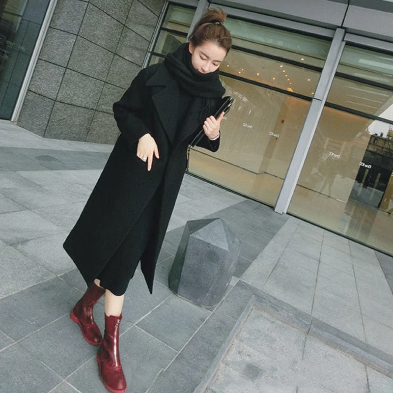 Price Reduction Winter woman coat female 2018 long thick jacket double-faced woolen windbreaker women's thin overcoat cashmere coat women
