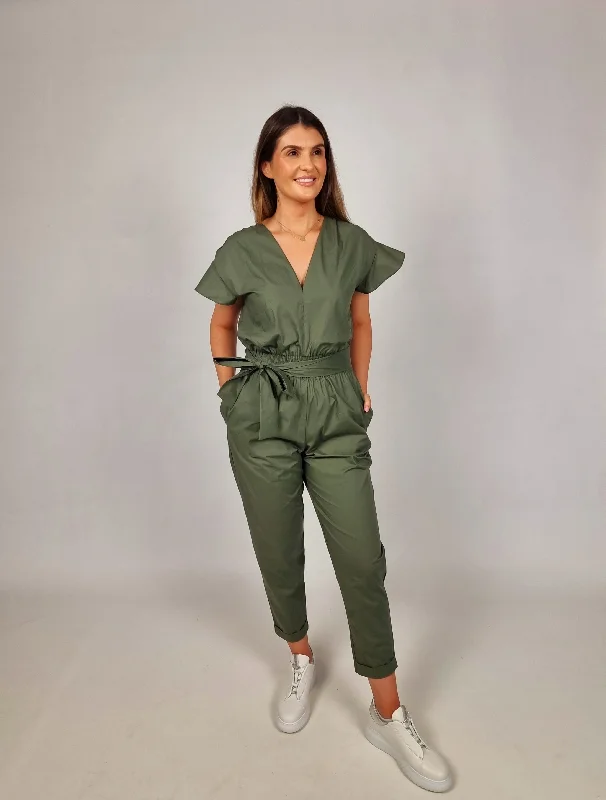 Early Access Access Green Jumpsuit With Ruffles