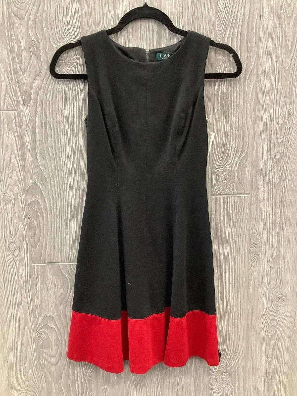 trendy bodycon dressDress Work By Lauren By Ralph Lauren In Black & Red, Size: Petite   Xs