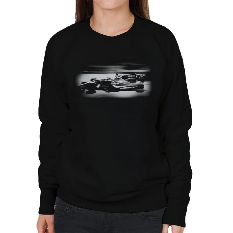 fitted workout hoodieMotorsport Images Jenson Button McLaren MCL32 Honda Monaco GP Women's Sweatshirt