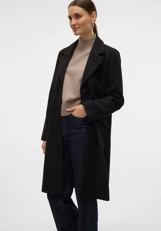 Price Slash Vero Moda Fortune Sara Long Coat, Black