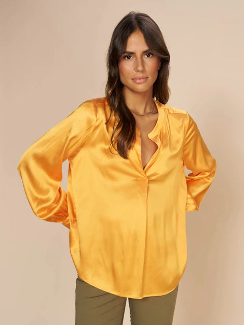 Today Only Mos Mosh Blazing Orange Enfa Satin Blouse